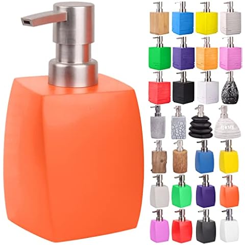 Premium Soap Dispenser | Wide choice of beautiful lotion dispenser | Easy to refill | Nice eye-catcher (Wave Orange) Cover