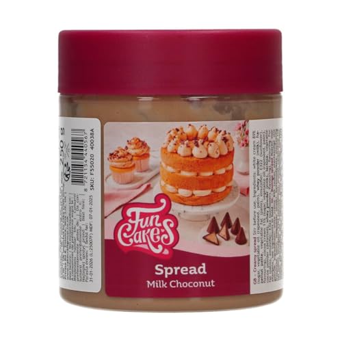 FunCakes Untable Choconut con Leche: Dulce, Cremosa y Súper Versátil: Adecuada para Tartas, Cupcakes, Galletas, Croissants, Macarons, Tortitas, Chocolate y Helado - 250g