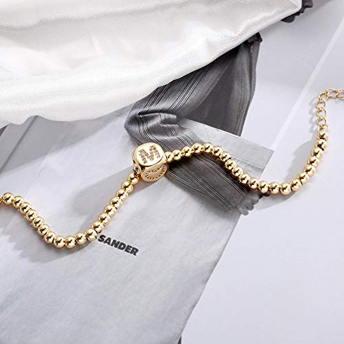 Gold Initial Bracelets For Women, 14K Gold Filled Initials A Bracelet Minimalist Initial Bracelet Gold Bracelets For Women Teen Girls(A) #TOP5