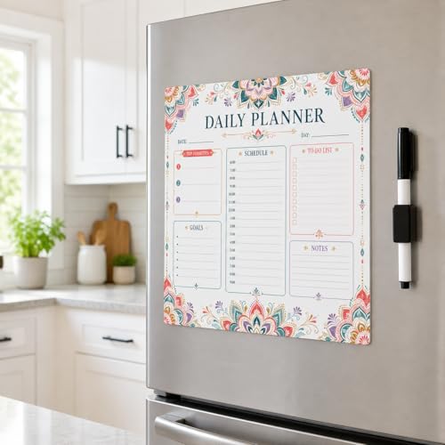 Image of Zesta Vinyl Magnetic Planner for Fridge | Cute Weekly Planner /Meal Planner with Marker | Rewritable Magnetic White Board for Fridge (Harry Potter 11X11 Inches) (Ma)