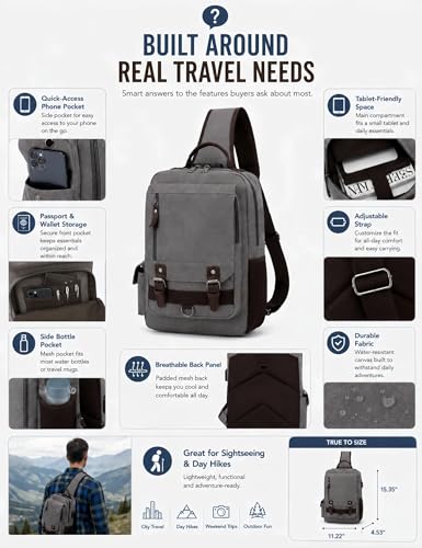 Image of Leaper Messenger Bag Water-Resistant Sling Bag Cross Body Bag Shoulder Bag