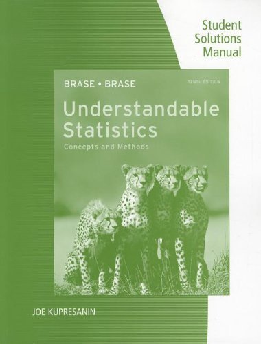 Student Solutions Manual for Brase/Brase's Understandable Statistics: Concepts and Methods, 10th Edition