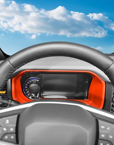 Image of Voodonala Center Console Dashboard Panel Cover Trim Compatible with Ford Bronco Accessories 2021 2022 2023 2024, Orange