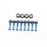 INSTSK8(インストスケート) アクスルナットセット付 スケートボード スケボー プラス 1インチ ビス ねじ セット (ブルー)