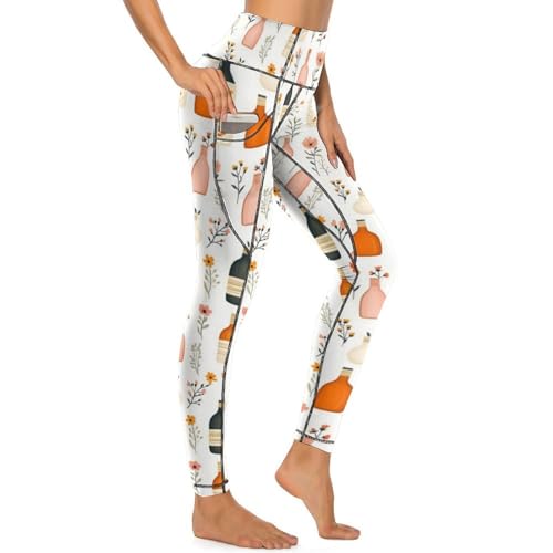 Legging imprimé floral opaque et taille haute avec poches pour le yoga