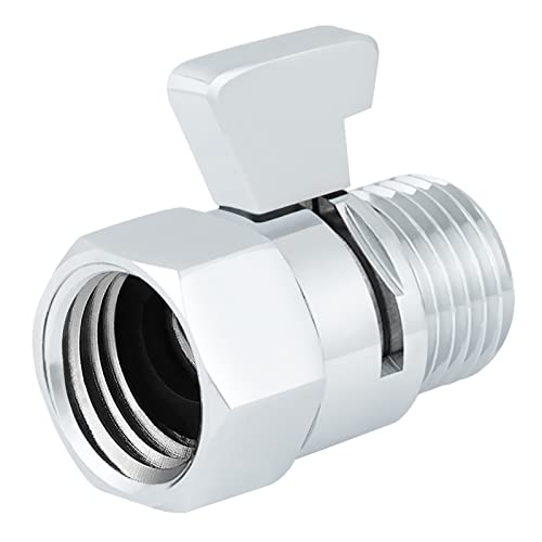 Carvedexquisitely Shower Head Shutoff Valve,100% Solid Brass Shutoff Valve For Shower Head,Water Flow Control Valve,Water Pressure Regulator G1/2 #TOP7