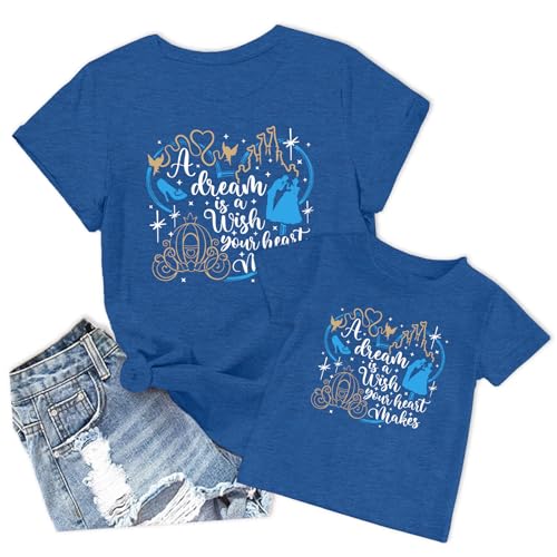 Image of Magical Shirts Women Girls Family Vacation Matching Shirt Magic Kingdom T-Shirt Mommy and Me Trip Short Sleeve Tops