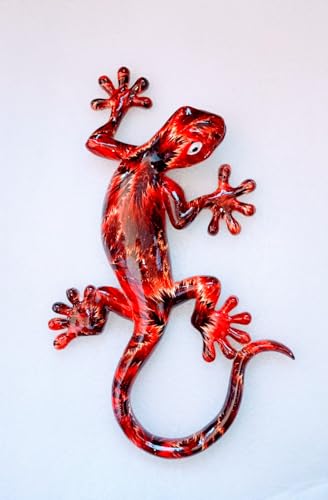 IDELLIA Salamandre Rouge ET Noir DÉCORATION en RÉSINE Tres Grand MODÈLE