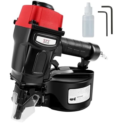 3PLUS HCN55SP Pneumatic Coil Pallet Nailer Professional Air Nail Gun Accepts 15 Degree 1-Inch to 2-1/4-Inch Wire Collated Nails Cover