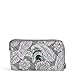 Vera Bradley Collegiate Cotton Zip Wristlet mit RFID-Schutz (mehrere Teams erhältlich), Michigan State University Bandana, Grau/Weiß, Einheitsgröße