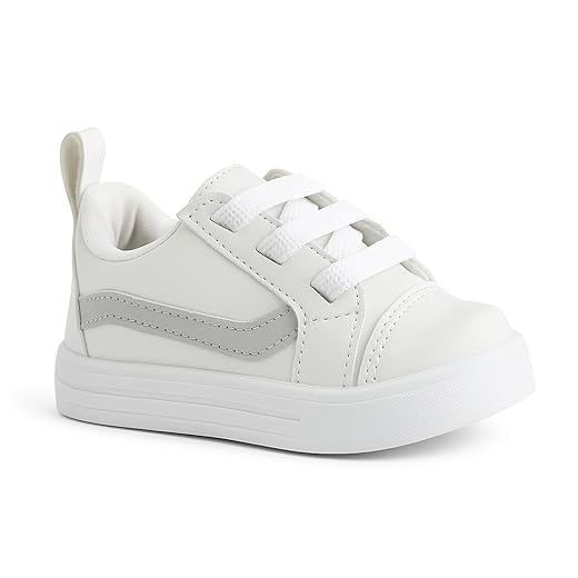 Tênis sapatinho de Bebê e kids | Branco e cinza Casual Batizado e solado antiderrapante Unissex