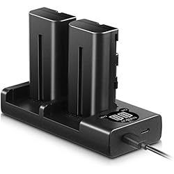 Bateria Videocamara Sony ENEGON NP-F550 Batería de Repuesto y Smart LED Cargador Dual USB para NP-F550 NP-F330 NP-F570 NP-F530 Sony CCD-RV100 CCDRV200 TR940 Videocámara Digitales como CN-160 CN-216VL600 Luz de Video LED