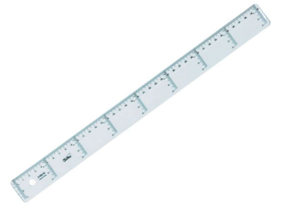 SAFTA- Glass Ruler, Transparent, 40 cm (400940)