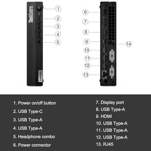 Image of Lenovo ThinkCentre M70q Gen 4 MFF 1L Tiny PC Mini Business Desktop Computer, 13th Gen Intel 16-Core i7-13700T, 16GB DDR4 RAM, 512GB PCIe SSD, WiFi 6, RJ-45, HDMI, DP Port, KB & Mouse, W11P