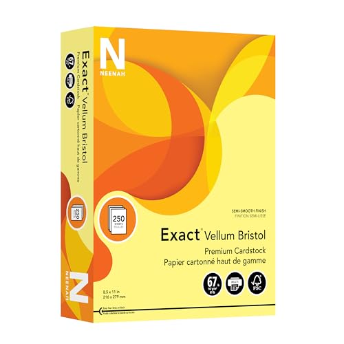 Exact® Vellum Bristol Card Stock, Canary, Letter (8.5