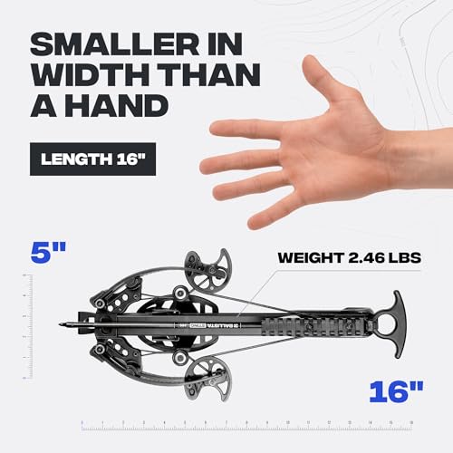 BALLISTA BAT Compound Mini Crossbow - Small Crossbow for Hunting, Fishing and Target - 300 FPS, 130 Lbs, 2.46 lbs
