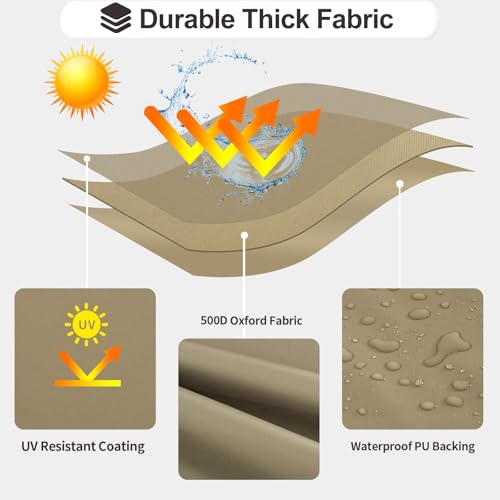 PureFit Outdoor Chaise Lounge Cover, Lounge Chair Covers Waterproof Patio Furniture Lounge Chair Cover, UV Resistant & Weatherproof, 1 Pack, 68"L x 30"W x 30"H Inches, Camel by PureFit - Image 3