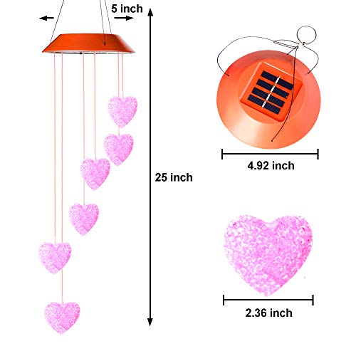 gifts for mom,wind chimes outdoor,Wind Chime,hummingbird wind chime,solar wind chimes,plastic hangers,mom gifts,birthday gifts for mom,grandma gifts,gardening gifts,Heart outdoor solar lights