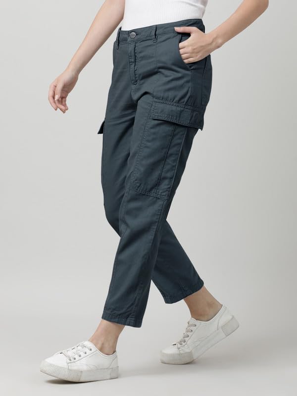 Image of IVOC Women Paneled Multi-Pocket 100% Cotton Cargo Pants
