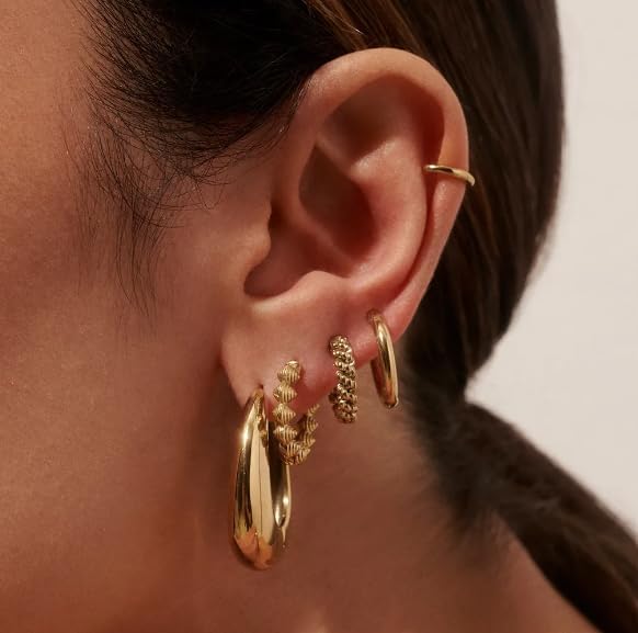 Hey Harper Hoop Earrings For Women Trendy - Lightweight Waterproof & Sweatproof Jewerly - Image 6