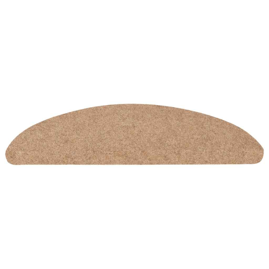 vidaXL Tapis d'Escalier Autocollants 15 pcs, Moquettes de Marches Antidérapantes, Carpettes d'Escalier, Décorations Intérieur, 56x17x3 cm Beige