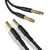 6.35mm TRS Instrument Kabel 3M 2-Pack,1/4″ Mannelijke Jack Stereo Audio Gebalanceerde AudioKabel Cord,6.3mm Gitaarkabel voor Elektrische Gitaar,Bas,Toetsenbord,Mixer,Versterker,Speaker,Equaliz