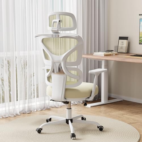 XUEGW Ergonomic Office Chair Mesh Desk Chair with Lumbar Support and Headrest, High Back Computer Chair with Armrest and Tilt Lock, Home Office Desk Chairs for Men Women