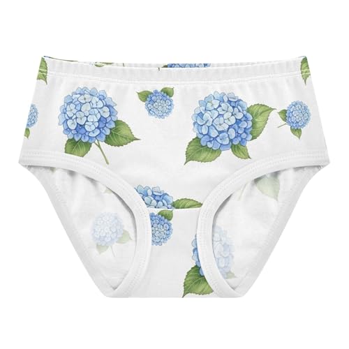 Blue Hydrangea Flowers White Toddler Girls Underwear 2t Cotton Panties for Girl Aesthetic Briefs Underpants