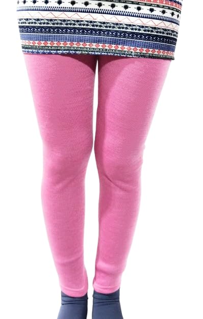 kosweem Women'S & Girlâ'S Winter Wear Warm Woolen Plain Full Length Leggings Free Size (Baby Pink), Fitted, High Rise-picture-12