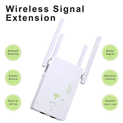 WiFi Range Extender Amplifier Wireless Signal Booster Up to 1200Mbp, 2.4 & 5GHz