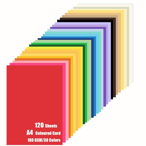 Papier cartonné 30 couleurs pour fabrication de cartes et bricolage créatif