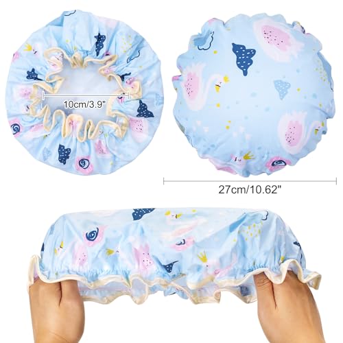 G2PLUS 2PCS Kids Shower Caps, Elastic Bath Caps for Kids, Double layer Children Shower Caps, Reusable Childs Shower Hats for Girls/Boys - Image 3