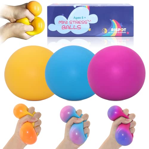 Stress Balls for Adults and Kids - 3pk Squishy Stress Ball Fidget Toys, Anti Stress Sensory Ball Squeeze Toys (Green-Purple-Blue) Stress Balls for Adults and Kids - 3pk Squishy Stress Ball Fidget Toys, Anti Stress Sensory Ball Squeeze Toys (Green-Purple-Blue)