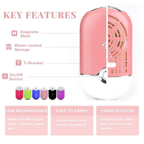 Greenlife® Usb Rechargeable Portable Mini Fan Cooling Fan Bladeless Handheld Eyelash Dryer Mini Handheld Fan Air Conditioning Blower For Eyelash Extension (Rose) #TOP6
