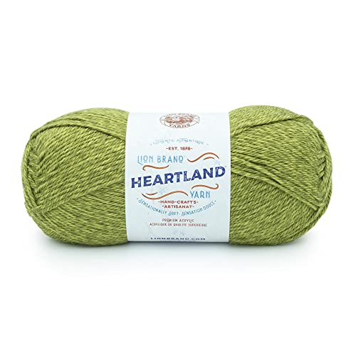 Image of Lion Brand Yarn Heartland Yarn, Worsted-Weight Yarn for Knitting, Crocheting, and Crafting, 1 Pack, Haleakala