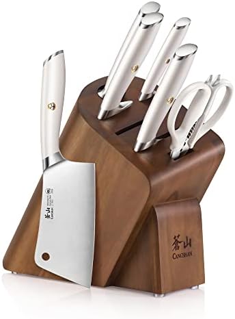 Cangshan L1 Series 7-Piece Cleaver Knife Block Set, Forged German Steel, White, 1027129 - Thumbnail 2