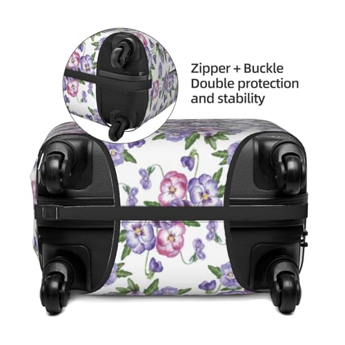 Travel Luggage Cover - Violets Flowers No.1003 Washable Suitcase Covers Protector Fits 18-32 Inch Luggage2