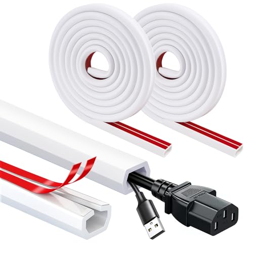 Canalina Passacavi Auto-adesiva da 4 metri, Canalina Passacorda in PC Morbido, Canalina Muro Adesiva, per Casa e Ufficio