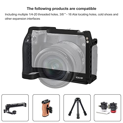 EOS RP Camera Cage, EOS RP Cage for Canon EOS RP Camera Bag Camera Rig Cold Shoe, Black - Image 4