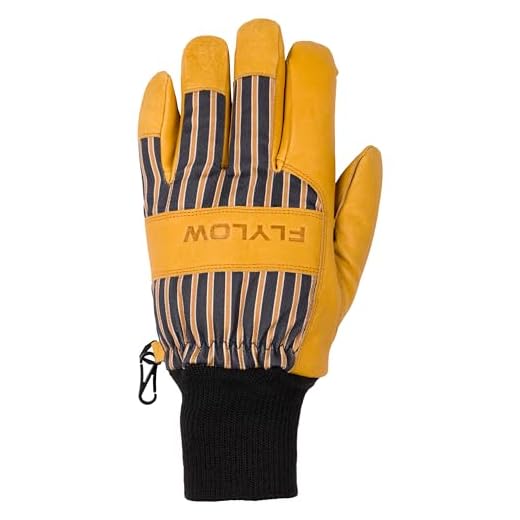 Flylow Tough Guy Glove - Insulated Waterproof Ski & Snowboard 5-Finger Gloves - Black - Large