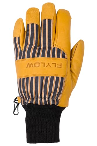 Flylow Tough Guy Glove - Insulated Waterproof Ski & Snowboard 5-Finger Gloves - Black - Small