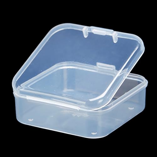 Image of 24 PCS Square Empty Mini Clear Plastic Storage Containers (2.13 x 2.13 x 0.79 Inch), Clear Plastic Beads Storage Containers Box for Beads, Jewelry, Game Pieces and More
