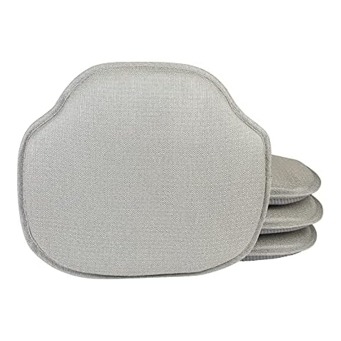 Klear Vu Gripper Non-Slip Omega Windsor Chair Cushions, 4 Count (Pack of 1), Gray Cover