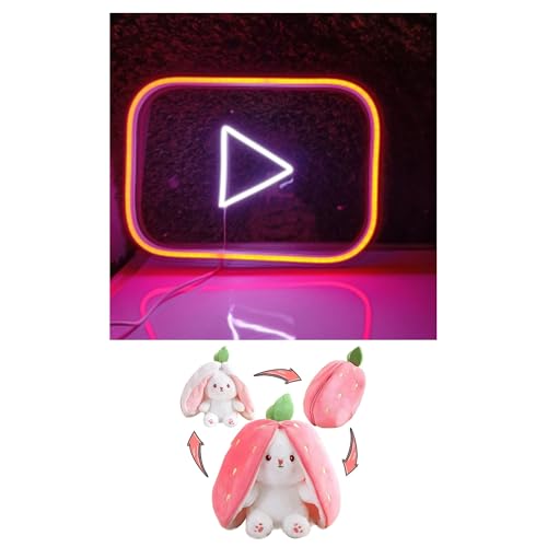 Image of EITHEO Stuffed Animal Plushie Stuffed Toy for Kids (Neon YouTube +Ball)