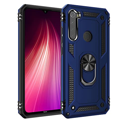 XINNI Funda para Xiaomi Redmi Note 8 2021, PC Militar + TPU 2 en 1 Funda Trasera Protectora con Soporte, Azul