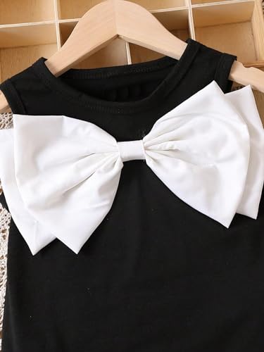 GORGLITTER Girl's Dresses Bow Front Sleeveless Sundress Round Neck Tank Short A Line Toddler Dress3