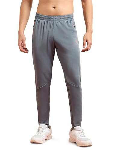 Image of TECHNOSPORT Mens Polyester Slim Fit Activewear Track Pant with SPF50+ for Running, Workout Wear Antimicrobial & Quick Dry