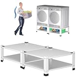 Garvee Laundry Pedestals Base with Storage Shelf,28.3" Lx28.3" Wx14" H,800Lbs Capacity,Washer and Dryer Stand Universal Platform,Heavy Duty Steel Multi-Functional Base for Washing Machine - 2PACK