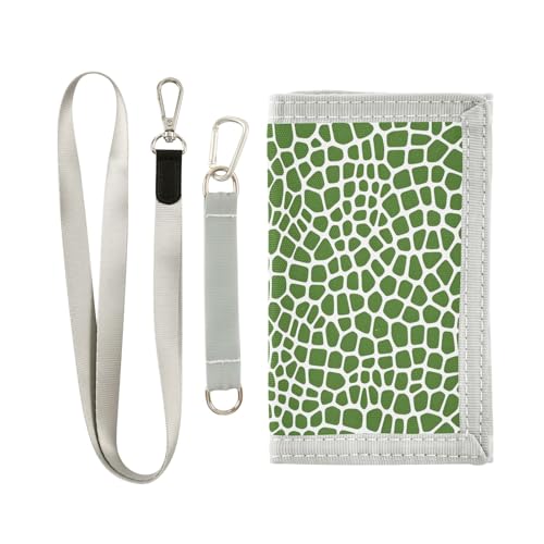 ALAZA Kids Wallets for Boys Girls Toddler Trifold Wallet Children Small Lizard Skin Green with Zipper Coin Pocket