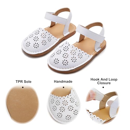 Image of Felix & Flora Toddler Girls Sandals Soft Rubber Princess Flat Shoes Flower Girl Shoes